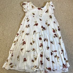 White with flowers dress, Size small, Short dress